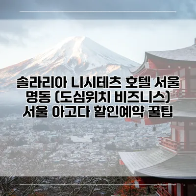 솔라리아 니시테츠 호텔 서울 명동 (도심위치 비즈니스) 서울 아고다 할인예약 꿀팁