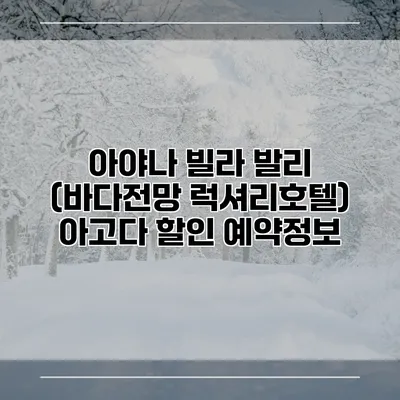아야나 빌라 발리 (바다전망 럭셔리호텔) 아고다 할인 예약정보