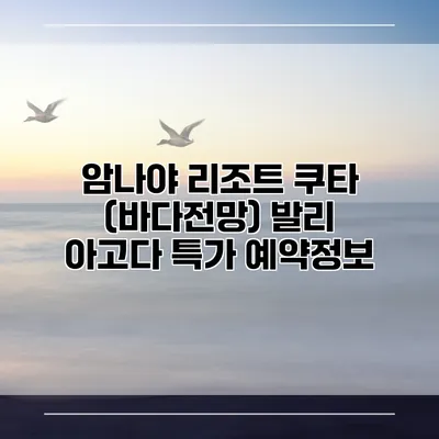 암나야 리조트 쿠타 (바다전망) 발리 아고다 특가 예약정보