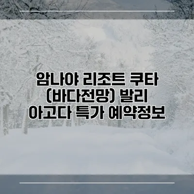 암나야 리조트 쿠타 (바다전망) 발리 아고다 특가 예약정보