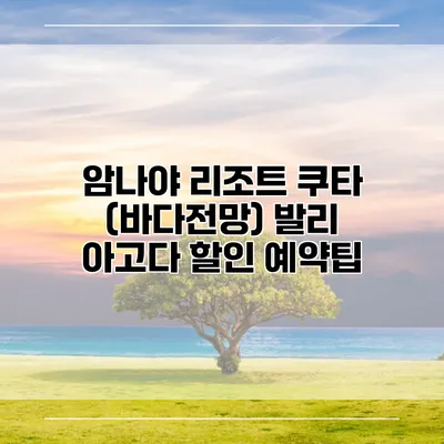 암나야 리조트 쿠타 (바다전망) 발리 아고다 할인 예약팁