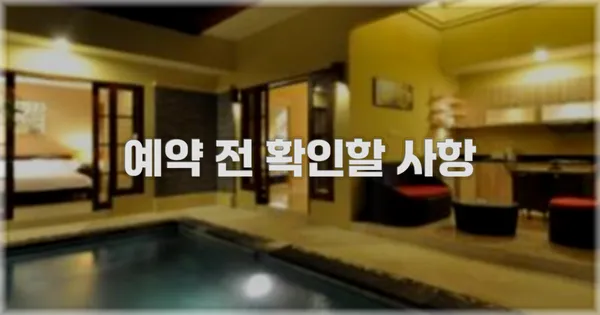 예약 전 확인할 사항