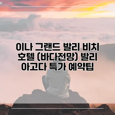 이나 그랜드 발리 비치 호텔 (바다전망) 발리 아고다 특가 예약팁
