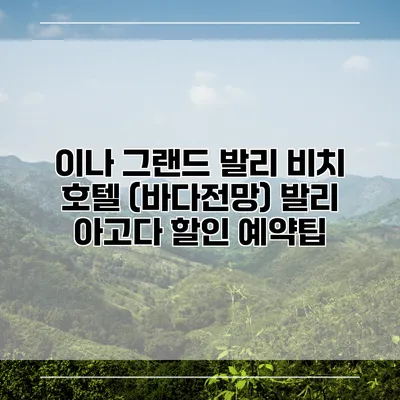 이나 그랜드 발리 비치 호텔 (바다전망) 발리 아고다 할인 예약팁