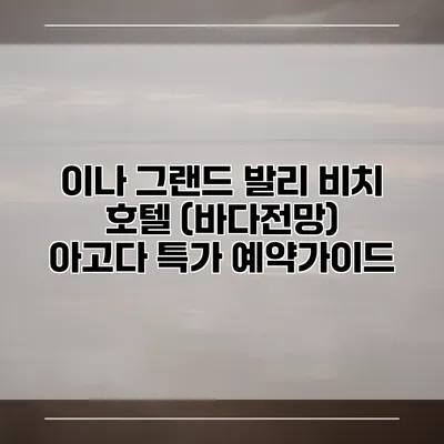 이나 그랜드 발리 비치 호텔 (바다전망) 아고다 특가 예약가이드