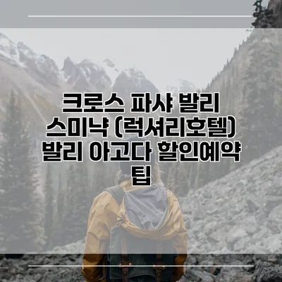 크로스 파샤 발리 스미냑 (럭셔리호텔) 발리 아고다 할인예약 팁