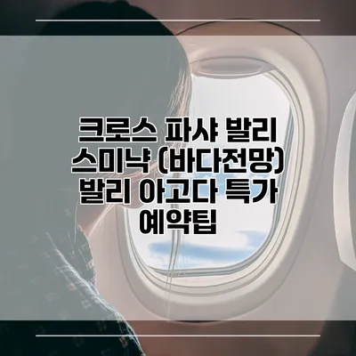 크로스 파샤 발리 스미냑 (바다전망) 발리 아고다 특가 예약팁