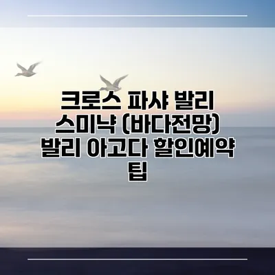 크로스 파샤 발리 스미냑 (바다전망) 발리 아고다 할인예약 팁