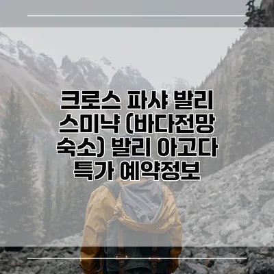크로스 파샤 발리 스미냑 (바다전망 숙소) 발리 아고다 특가 예약정보