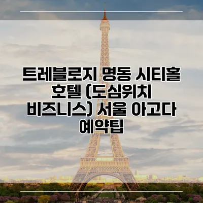 트레블로지 명동 시티홀 호텔 (도심위치 비즈니스) 서울 아고다 예약팁