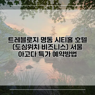 트레블로지 명동 시티홀 호텔 (도심위치 비즈니스) 서울 아고다 특가 예약방법