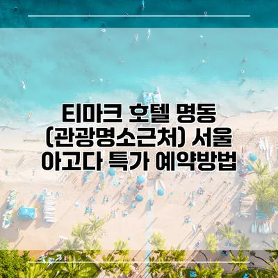 티마크 호텔 명동 (관광명소근처) 서울 아고다 특가 예약방법