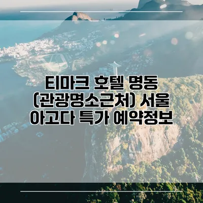 티마크 호텔 명동 (관광명소근처) 서울 아고다 특가 예약정보