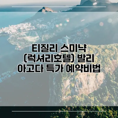 티질리 스미냑 (럭셔리호텔) 발리 아고다 특가 예약비법