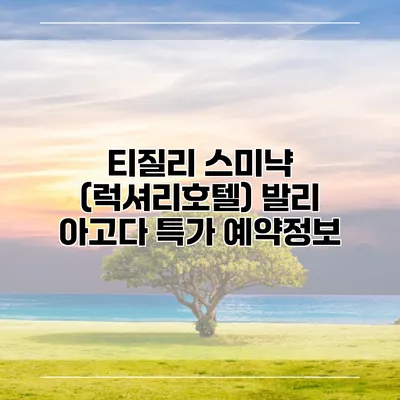 티질리 스미냑 (럭셔리호텔) 발리 아고다 특가 예약정보