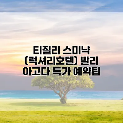 티질리 스미냑 (럭셔리호텔) 발리 아고다 특가 예약팁