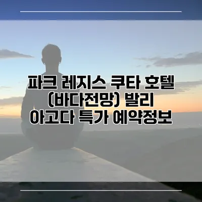 파크 레지스 쿠타 호텔 (바다전망) 발리 아고다 특가 예약정보