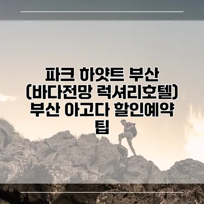 파크 하얏트 부산 (바다전망 럭셔리호텔) 부산 아고다 할인예약 팁