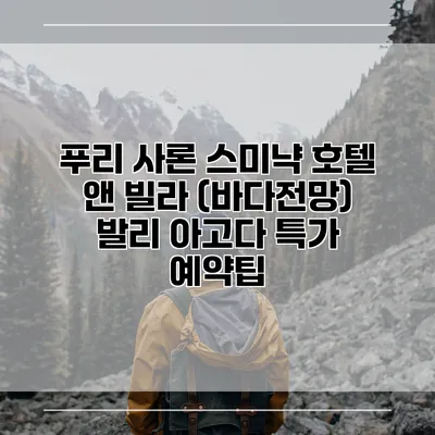 푸리 사론 스미냑 호텔 앤 빌라 (바다전망) 발리 아고다 특가 예약팁