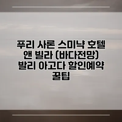 푸리 사론 스미냑 호텔 앤 빌라 (바다전망) 발리 아고다 할인예약 꿀팁