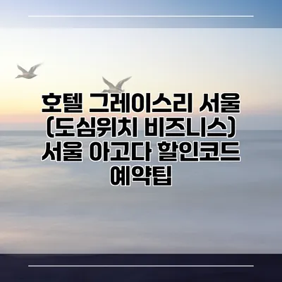 호텔 그레이스리 서울 (도심위치 비즈니스) 서울 아고다 할인코드 예약팁