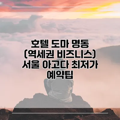 호텔 도마 명동 (역세권 비즈니스) 서울 아고다 최저가 예약팁