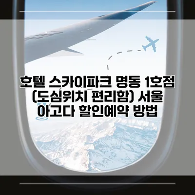호텔 스카이파크 명동 1호점 (도심위치 편리함) 서울 아고다 할인예약 방법
