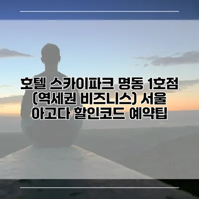 호텔 스카이파크 명동 1호점 (역세권 비즈니스) 서울 아고다 할인코드 예약팁