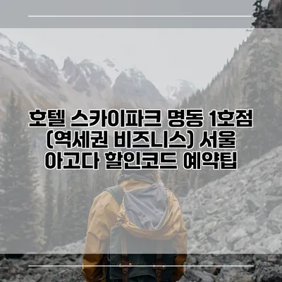 호텔 스카이파크 명동 1호점 (역세권 비즈니스) 서울 아고다 할인코드 예약팁