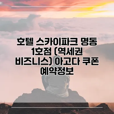 호텔 스카이파크 명동 1호점 (역세권 비즈니스) 아고다 쿠폰 예약정보
