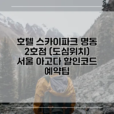 호텔 스카이파크 명동 2호점 (도심위치) 서울 아고다 할인코드 예약팁