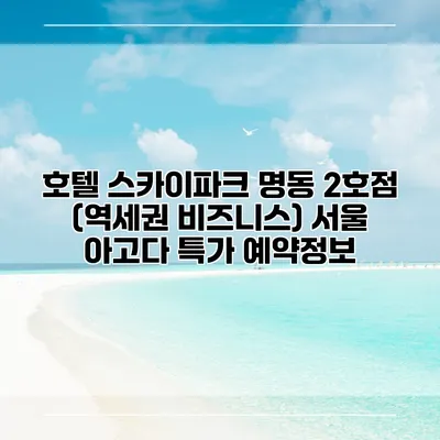 호텔 스카이파크 명동 2호점 (역세권 비즈니스) 서울 아고다 특가 예약정보