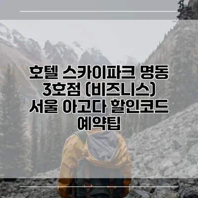 호텔 스카이파크 명동 3호점 (비즈니스) 서울 아고다 할인코드 예약팁