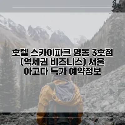 호텔 스카이파크 명동 3호점 (역세권 비즈니스) 서울 아고다 특가 예약정보