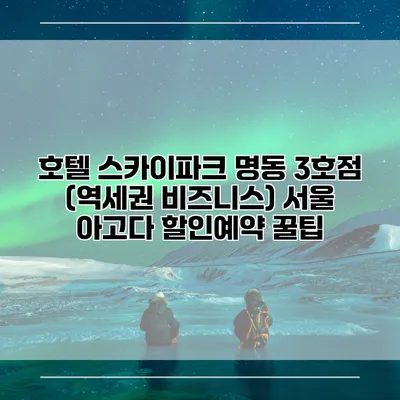 호텔 스카이파크 명동 3호점 (역세권 비즈니스) 서울 아고다 할인예약 꿀팁