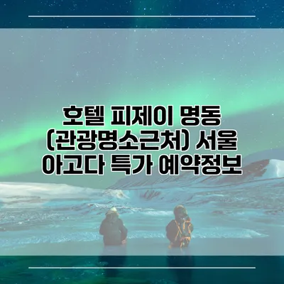 호텔 피제이 명동 (관광명소근처) 서울 아고다 특가 예약정보