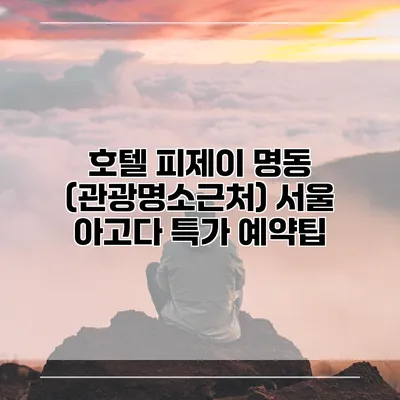 호텔 피제이 명동 (관광명소근처) 서울 아고다 특가 예약팁
